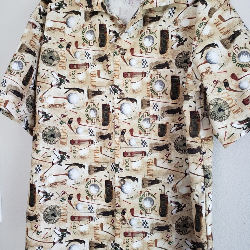 Handcrafted mens golf print shirt